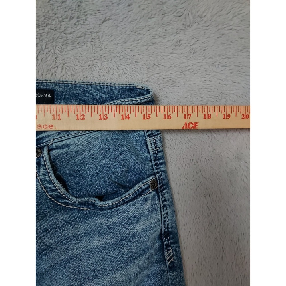 BKE Jeans Men 30x34 Jake Straight Leg Regular Fit Blue Acid Wash Cotton Stretch - Picture 9 of 13